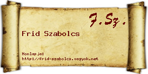 Frid Szabolcs névjegykártya